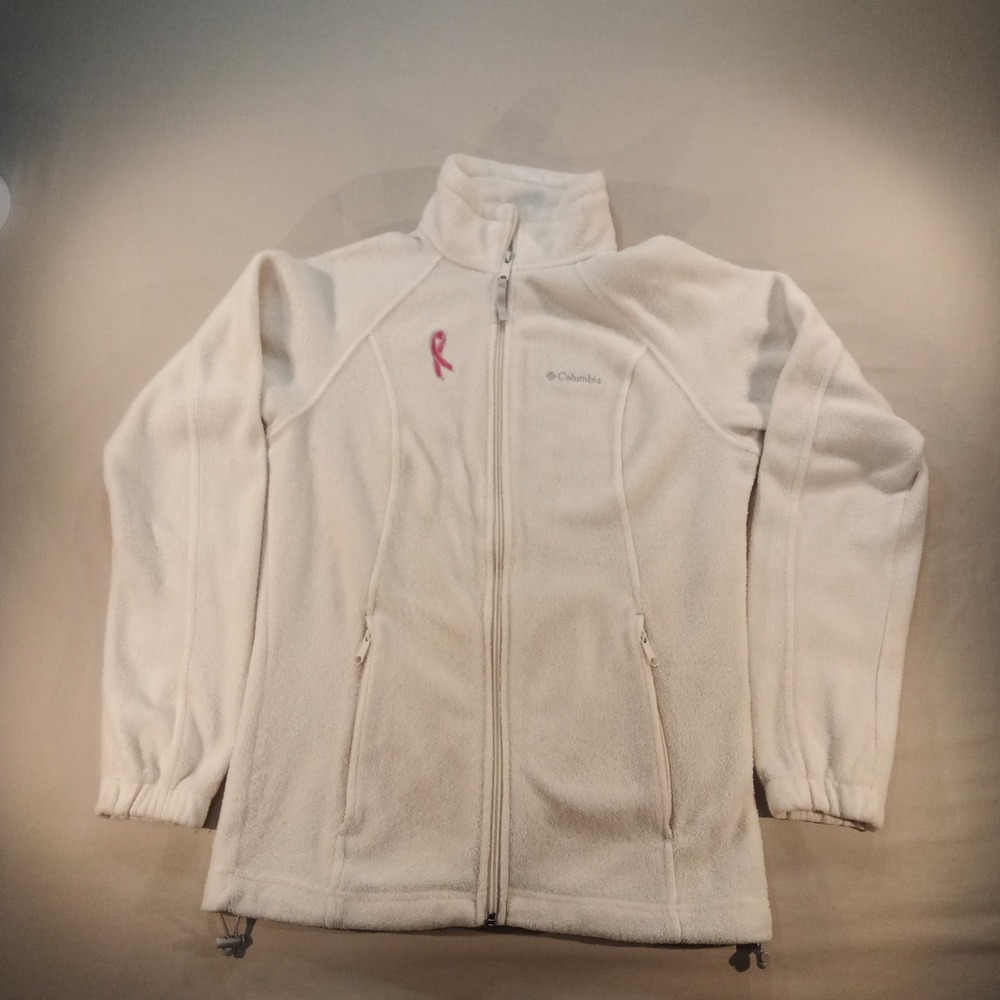 Columbia Women's Small Full‎ Zip Fleece w/ Breast Cancer Awareness Ribbon